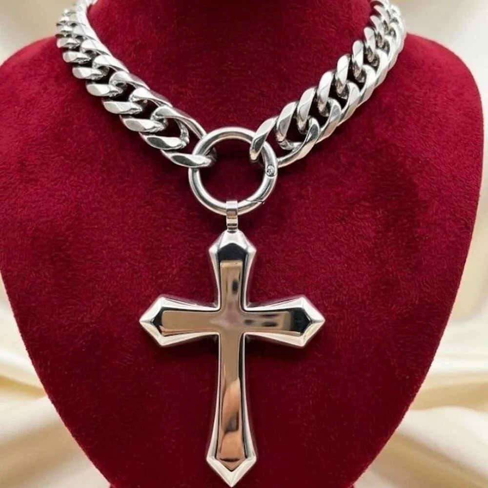 Icy Cuban Link Cross Necklace Da 86